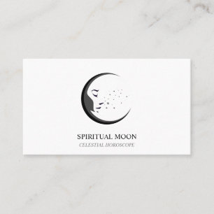 Weiß Schwarz Himmelsgeist Mond Horoskop Visitenkarte