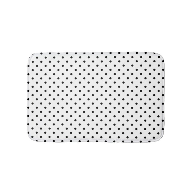 Weiß/schwarz Polka Dots Badematte (Vorderseite)