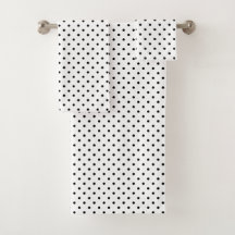 Weiß/schwarz Polka Dots Badetuch Set