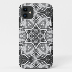 Weiss-schwarzes durchbrochenes geometrisches Muste Case-Mate iPhone Hülle