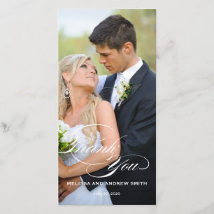 WEISS SKRIPT OVERLAY WEDD DANK IHNEN FOTOKARTE DANKESKARTE