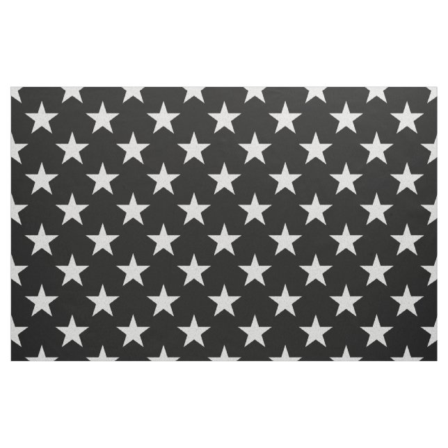 Weiß-Sterne auf schwarzem Hintergrund-Gewebe Stoff (Fat Quarter (45,7 x 55,9 cm))