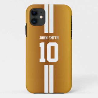 Weiß Stripes Fußball-Jersey goldenen iPhone 5 Case-Mate iPhone Hülle