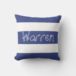 Weiß Stripes Ihr Namenskissen-Wurfs-Kissen Kissen