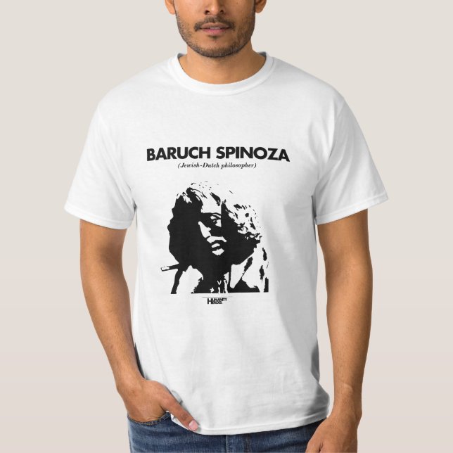 Weiß-T - Shirt Baruchs Spinoza (Vorderseite)