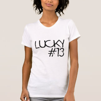 Weiß-T-Shirt der Frauen glückliches #13 des T-Shirt