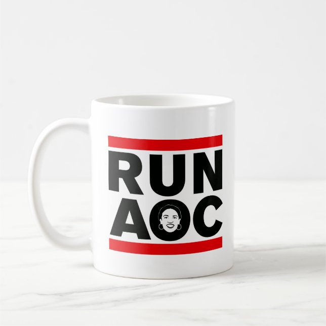 Weiß-Tasse Alexandrias Ocasio Cortez AOC Kaffeetasse (Links)