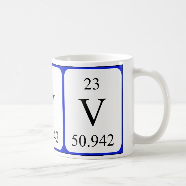 Weiß-Tasse des Elements 23 - Vanadium Kaffeetasse (Rechts)