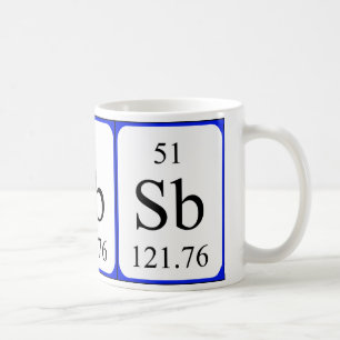 Weiß-Tasse des Elements 51 - Antimon Kaffeetasse
