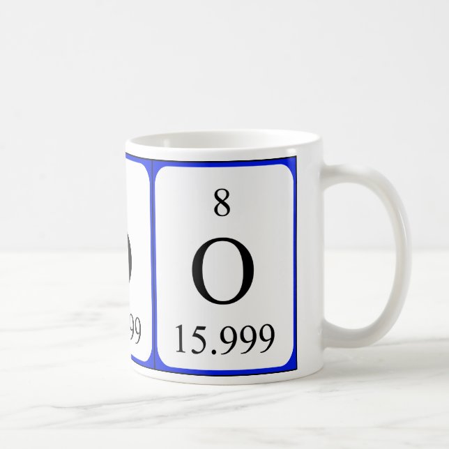Weiß-Tasse des Elements 8 - Sauerstoff Kaffeetasse (Rechts)