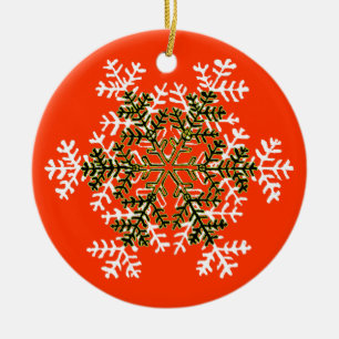 Weiß Transp der Schneeflocke-2 das MUSEUM Zazzle Keramikornament