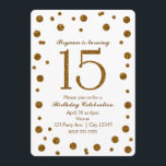 Weiß u. GoldGlitzer-Punkt-Bonbon 15 Einladung<br><div class="desc">Weiß u. GoldGlitzer-Punkt-Bonbon 15 Geburtstags-Party Einladungen.</div>