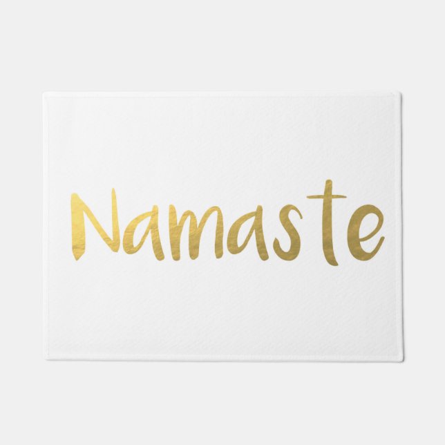 Weiß u. GoldNamaste Boden-Matte Fußmatte (Vorderseite)