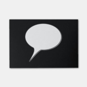 Weiß-u. Schwarz-Gesprächs-Blasen-personalisierte Post-it Klebezettel