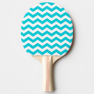 Weiß und Aqua-Zickzack-Muster Tischtennis Schläger