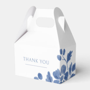 Weiß und Blau Blumenhochzeit Geschenkschachtel