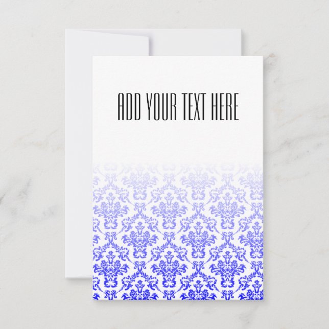 Weiß und Blau Damask Muster (Vorderseite)