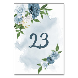 Weiß und Blau der Blume Tischnummer