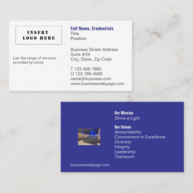 Weiß und blau für Unternehmen und Unternehmen Visitenkarte (Vorne/Hinten)