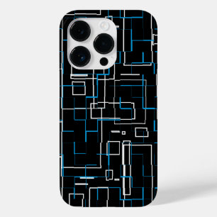 Weiß und Blau-Linse-Muster über schwarz Case-Mate iPhone 14 Pro Hülle