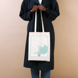 Weiß und blau Minimalistisch Tokio City Map Totasc Tragetasche