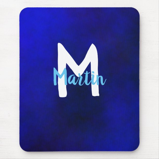 Weiß und Blau Mousepad (Vorne)