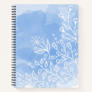 Weiß und blau notizbuch