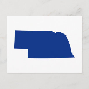 Weiß und Blau Umzug nach Nebraska Ankündigung Postkarte