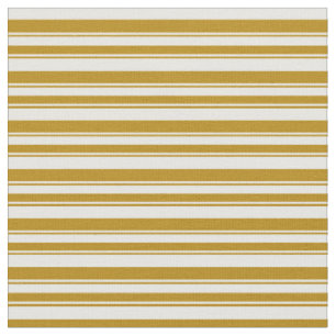 Weiß und dunkel Goldenrod Linien Muster Stoff