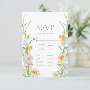 Weiß und gelb, florale Grenz-Hochzeit RSVP