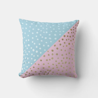 Weiß und Gold Bronze Dot Pattern Pillow Kissen