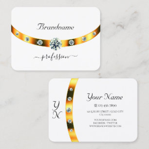 Weiß und Gold mit Monogramm-Diamanten Professional Visitenkarte