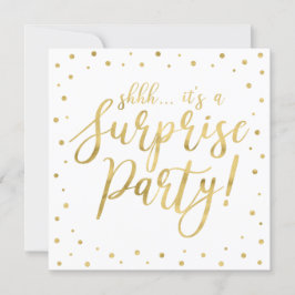 Weiß und Gold | Modern Surprise Retirement Party Einladung