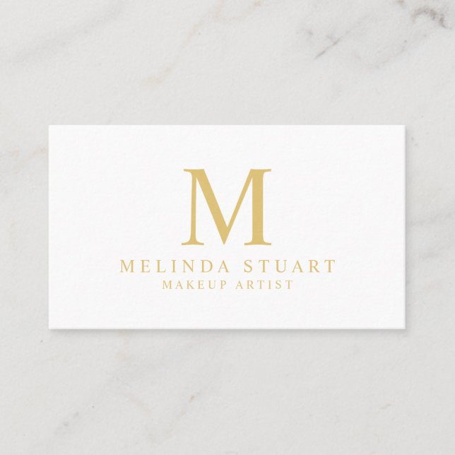 Weiß und Goldelegante Verabredung Terminkarte (Vorderseite)