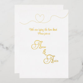 Weiß- und Goldfolie Folieneinladung