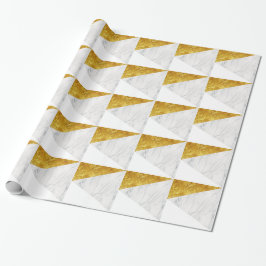 Weiß und Goldmarmor Geschenkpapier
