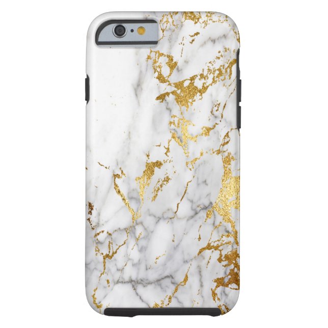 Weiß und Goldmarmormuster-Neigen städtisch Case-Mate iPhone Hülle (Rückseite)
