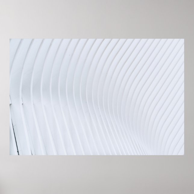 Weiß und grau gestreifte Spinnstoffe Poster (Vorne)