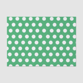 Weiß und grün Mittelpolka Dot Party Seidenpapier