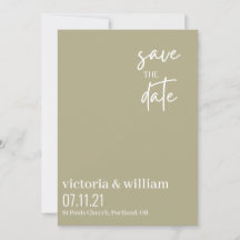 Weiß und grün modern Save the Date
