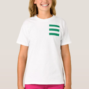 Weiß und grün Streifen auf einem Pflaster T-Shirt