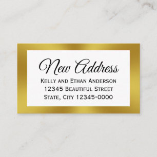 Weiß und Imitat Gold - Neue Adresse einfügen Begleitkarte