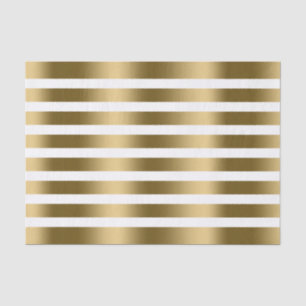 Weiß und Imitate Goldstreifen Muster Seidenpapier