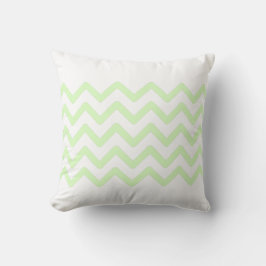 Weiß und Kalkgrün Pastellfarben Zigzag Muster Desi Kissen