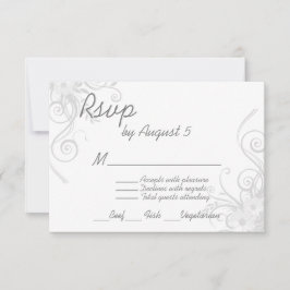 Weiß und leicht graue UAWG mit Speisekarte RSVP Karte