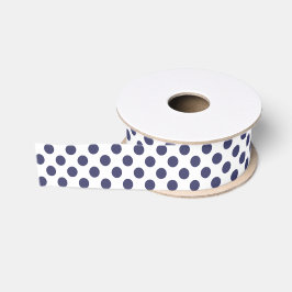 Weiß-und Marine-Blau-Tupfen-Band Ripsband