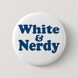 Weiß und Nerdy Button