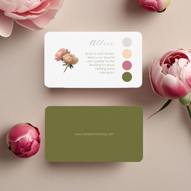 Weiß und Olive | Rose Hochzeitskleid Code Begleitkarte (Von Creator hochgeladen)