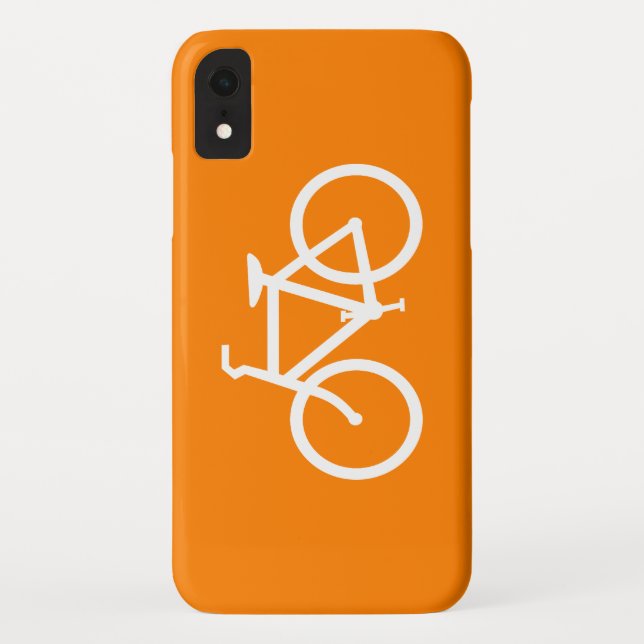 Weiß und Orange Bike Case-Mate iPhone Hülle (Rückseite)