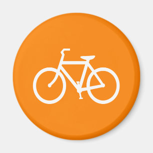 Weiß und Orange Bike Magnet